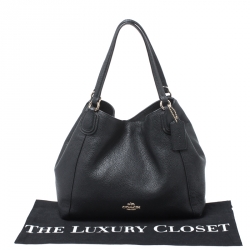 Pre Owned Coach Black Leather Edie Tote