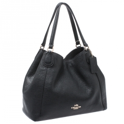 Pre Owned Coach Black Leather Edie Tote