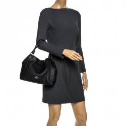 Pre Owned Coach Black Leather Edie Tote