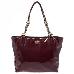 Leather tote Coach Burgundy in Leather - 25560561