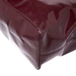 Pre Owned Coach Burgundy Patent Leather Madison Zip Tote