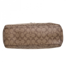 Coach Dark Beige/Magenta Signature Coated Canvas Zip Hobo