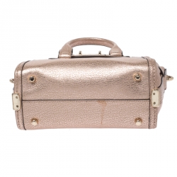 Pre Owned Coach Metallic Rose Gold Leather Swagger 20 Crossbody Bag