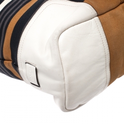 Pre Owned Coach Multicolor Striped Canvas Hadley Holiday Tote