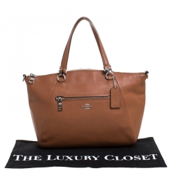 Pre Owned Coach Brown Pebbled Leather Prairie Satchel