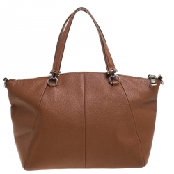 Pre Owned Coach Brown Pebbled Leather Prairie Satchel