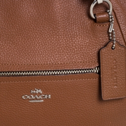 Pre Owned Coach Brown Pebbled Leather Prairie Satchel