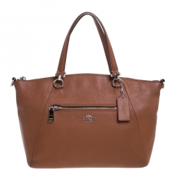 Pre Owned Coach Brown Pebbled Leather Prairie Satchel
