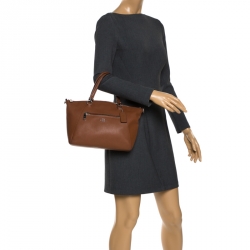 Pre Owned Coach Brown Pebbled Leather Prairie Satchel
