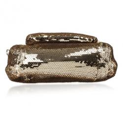 Pre Owned Coach Gold Poppy Sequins Groovy Crossbody