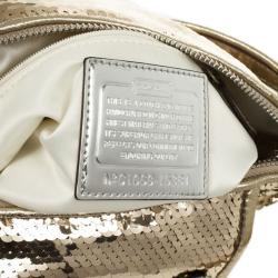 Pre Owned Coach Gold Poppy Sequins Groovy Crossbody