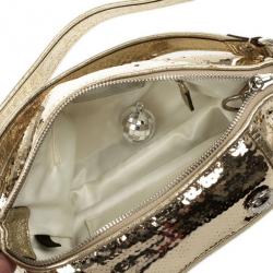 Pre Owned Coach Gold Poppy Sequins Groovy Crossbody