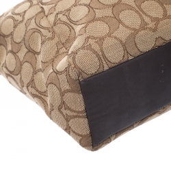 Pre Owned Coach Beige/Brown Canvas and Leather Kelsey Satchel