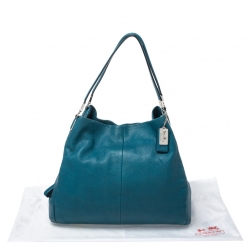 Pre Owned Coach Blue Leather Edie Tote