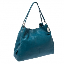 Pre Owned Coach Blue Leather Edie Tote