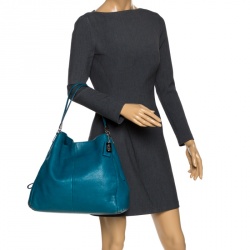 Pre Owned Coach Blue Leather Edie Tote