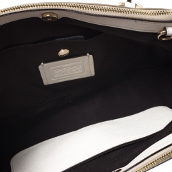 Coach Beige/Cream Coated Canvas Small Christie Carryall Satchel