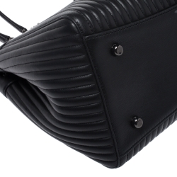 Pre Owned Coach Black Leather Turnlock Tote