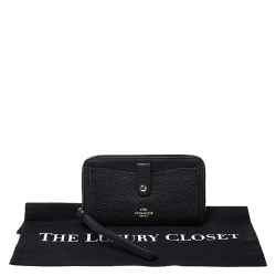 Coach Black Leather Zip Around Wallet