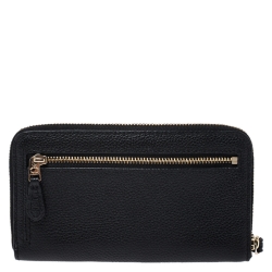 Coach Black Leather Zip Around Wallet