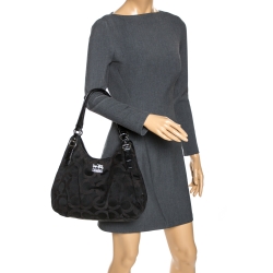 Pre Owned Coach Black Signature Canvas and Leather Mia Shoulder Bag