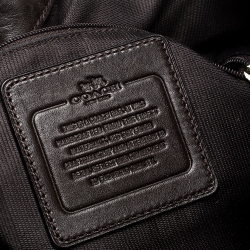 Pre Owned Coach Beige and Brown Signature Canvas and Leather Edie Tote