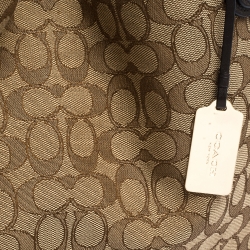 Pre Owned Coach Beige and Brown Signature Canvas and Leather Edie Tote
