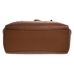 Pre Owned Coach Brown Leather Turn Lock Top Zip Tote