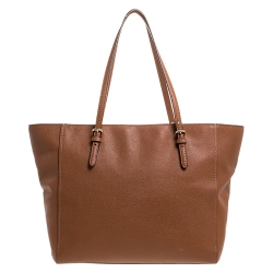 Pre Owned Coach Brown Leather Turn Lock Top Zip Tote