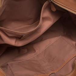 Pre Owned Coach Brown Leather Turn Lock Top Zip Tote