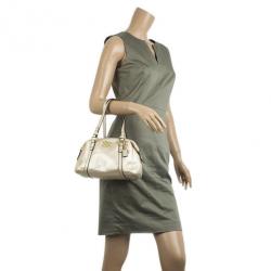 Pre Owned Coach Metallic Leather Mini Boston Bag