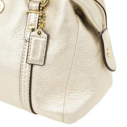 Pre Owned Coach Metallic Leather Mini Boston Bag