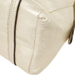 Pre Owned Coach Metallic Leather Mini Boston Bag