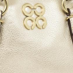 Pre Owned Coach Metallic Leather Mini Boston Bag