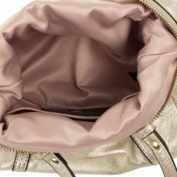Pre Owned Coach Metallic Leather Mini Boston Bag
