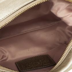 Pre Owned Coach Metallic Leather Mini Boston Bag