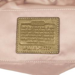 Pre Owned Coach Metallic Leather Mini Boston Bag