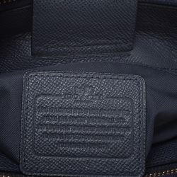 Pre Owned Coach Navy Blue Leather Stanton 26 Carryall Tote