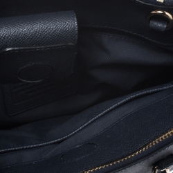 Pre Owned Coach Navy Blue Leather Stanton 26 Carryall Tote