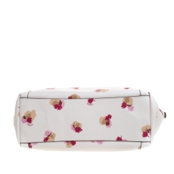 Coach White Printed Coated Canvas Ava Top-Zip Tote