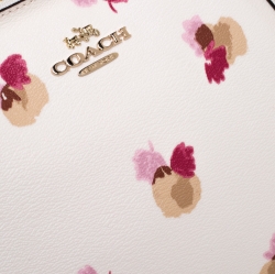 Coach White Printed Coated Canvas Ava Top-Zip Tote