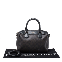 Coach Brown Signature Coated Canvas and Leather Mini Bennett Satchel