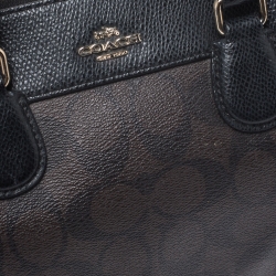 Coach Brown Signature Coated Canvas and Leather Mini Bennett Satchel