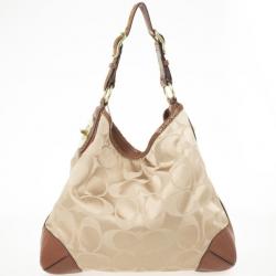 Pre Owned Coach Brown Peyton Signature Hobo