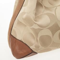 Pre Owned Coach Brown Peyton Signature Hobo