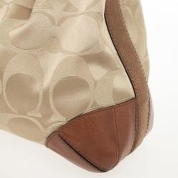 Pre Owned Coach Brown Peyton Signature Hobo