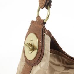 Pre Owned Coach Brown Peyton Signature Hobo