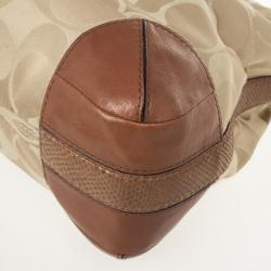 Pre Owned Coach Brown Peyton Signature Hobo