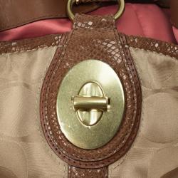 Pre Owned Coach Brown Peyton Signature Hobo