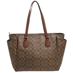 Coach Brown Signature Canvas Baby Diaper Bag